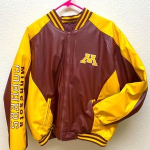 Vintage University Of MN Leather Bomber jacket